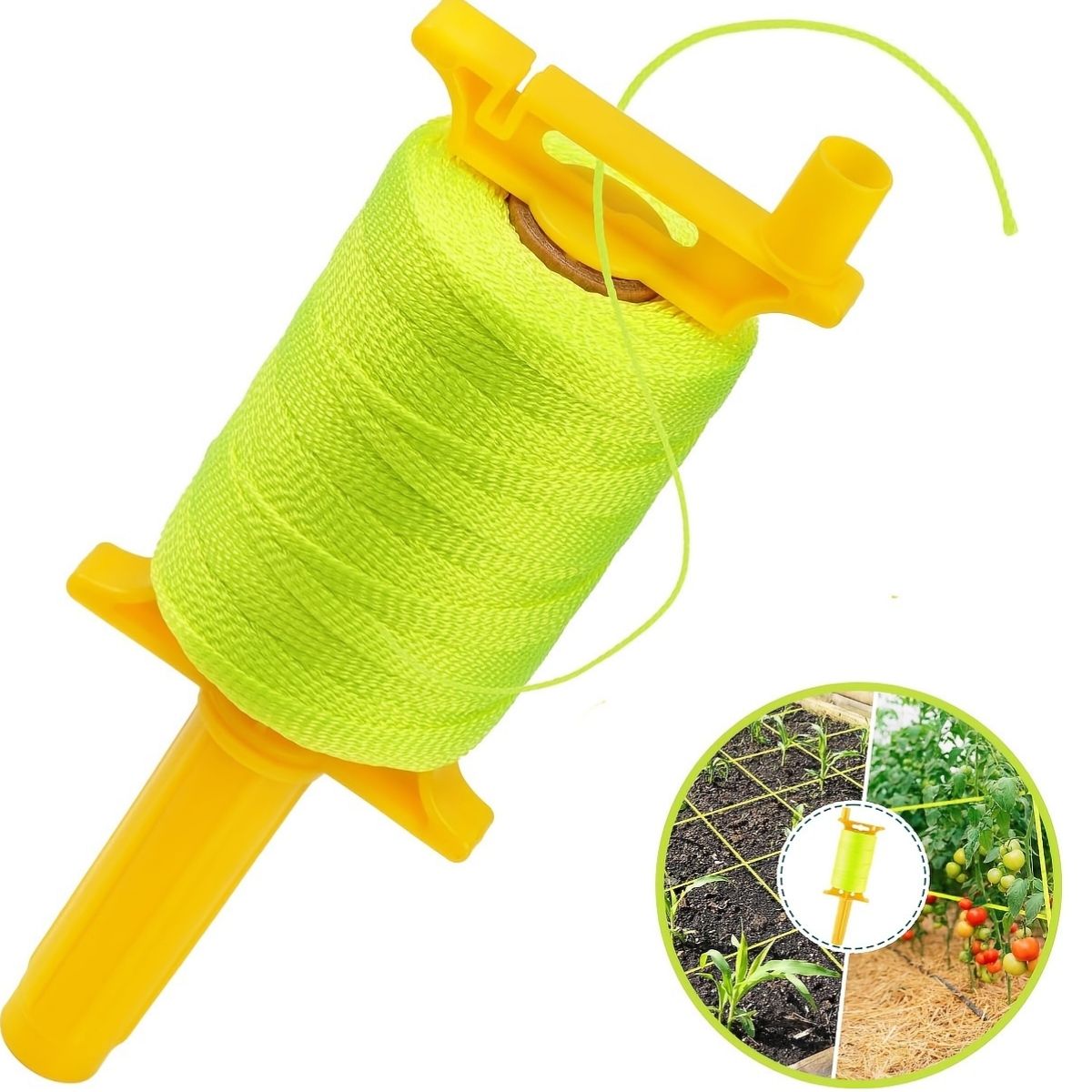 Braided Line - สายเอ็นสำหรับงานก่ออิฐ พร้อมด้ามจับและรีลแบบเปลี่ยนได้ สายเอ็นไนลอนถัก 18 เส้น สายเอ็นไนลอนความแข็งแรงสูง