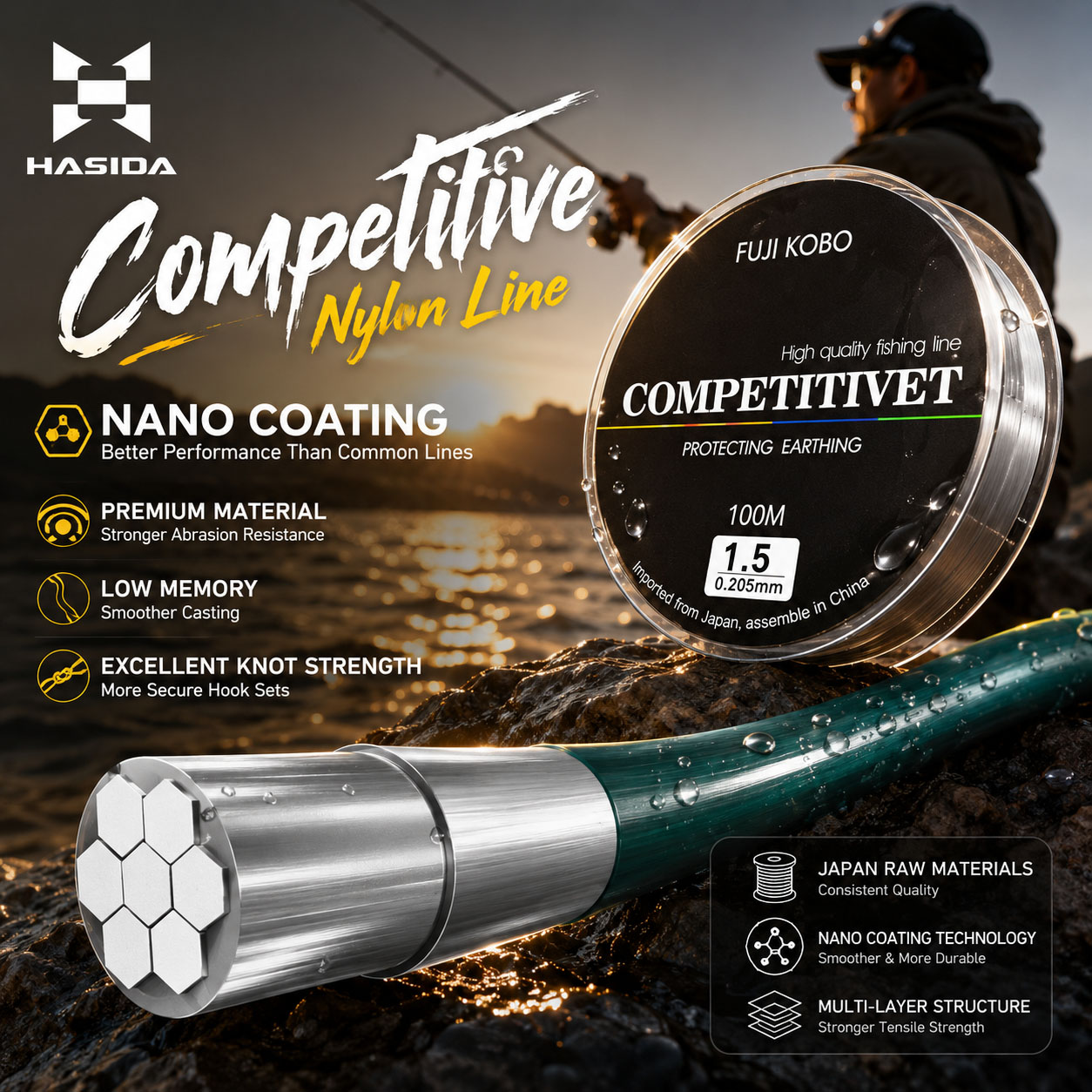 HASIDA สายเอ็นตกปลาไนลอน 100 เ - Ice Fishing Line บทวิจารณ์และราคา