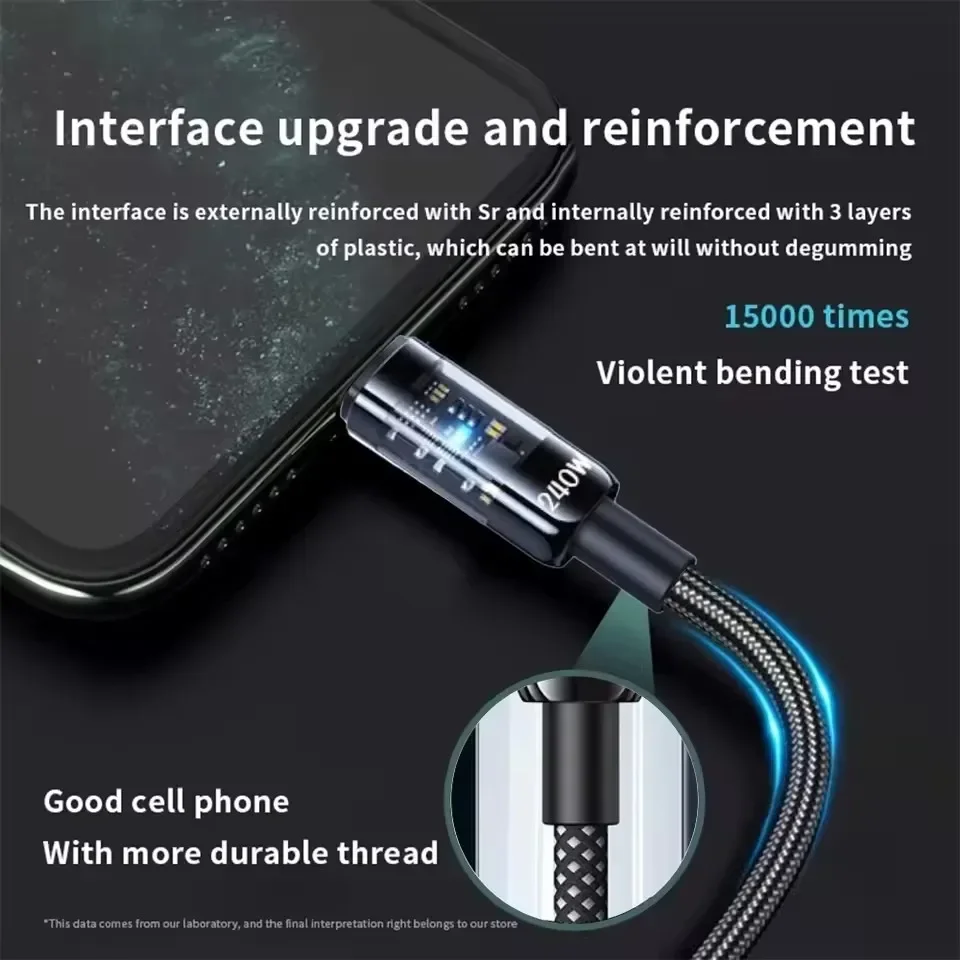 สายชาร์จคู่ 240W Type-C USB C  - Braided Line บทวิจารณ์และราคา