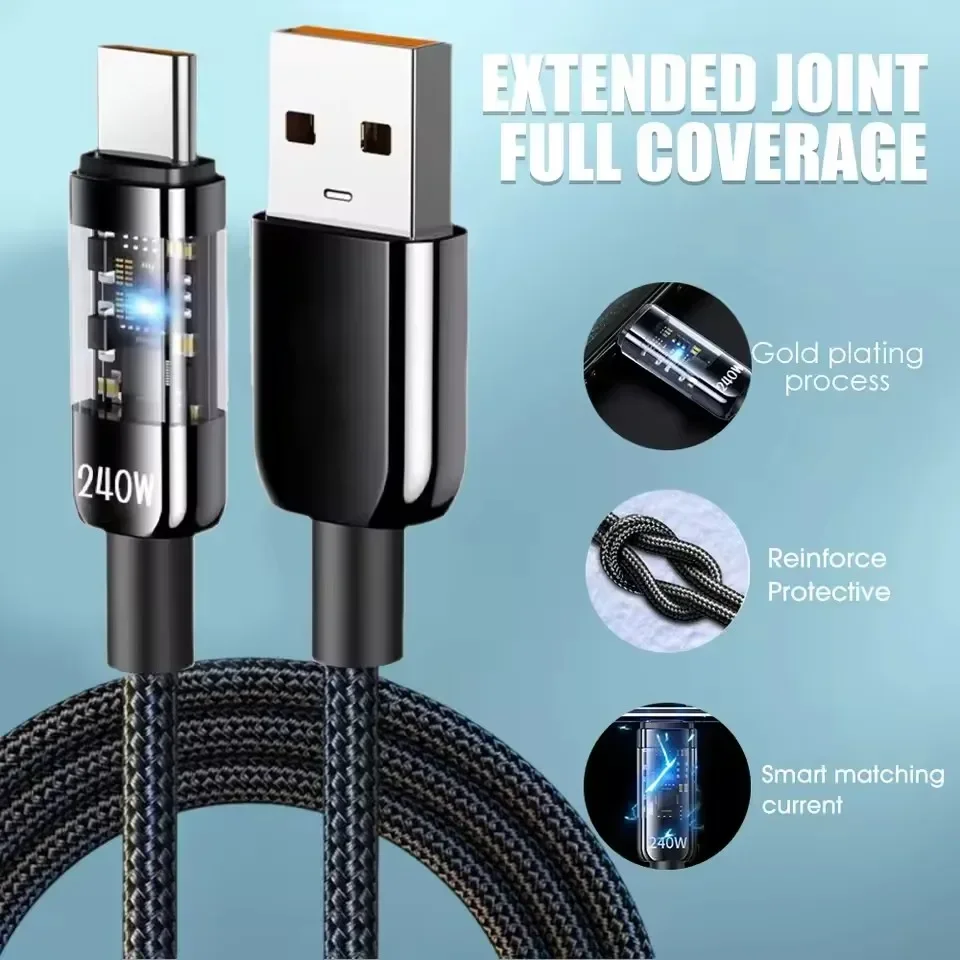 สายชาร์จคู่ 240W Type-C USB C  - Braided Line บทวิจารณ์และราคา