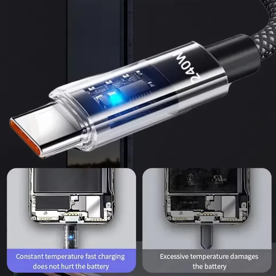 สายชาร์จคู่ 240W Type-C USB C  - Braided Line บทวิจารณ์และราคา